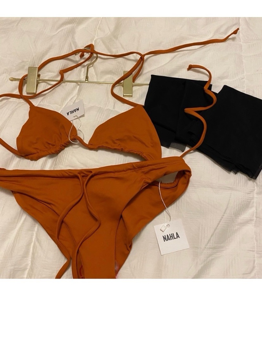 Nahla Rust Triangle Bikini Set - Rust Orange